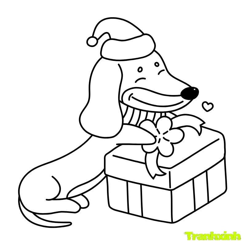 tranh tô màu con chó nùn