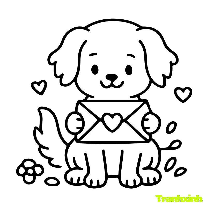 tranh to màu con chó