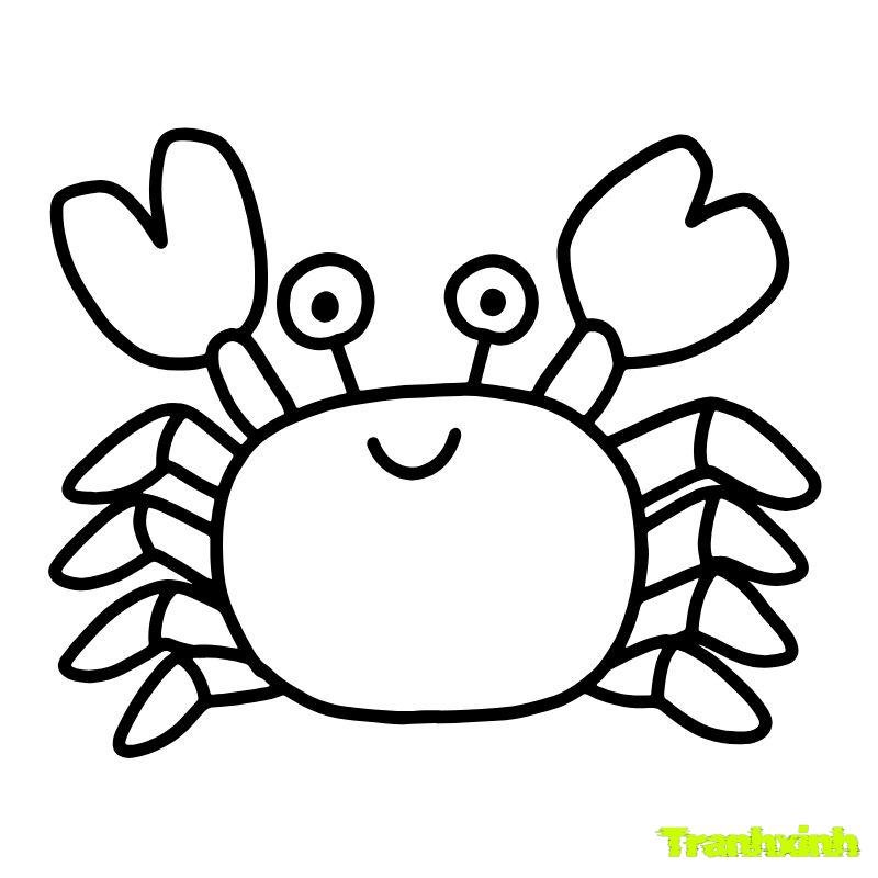 tranh tô màu con cua cho bé mẫu giáo