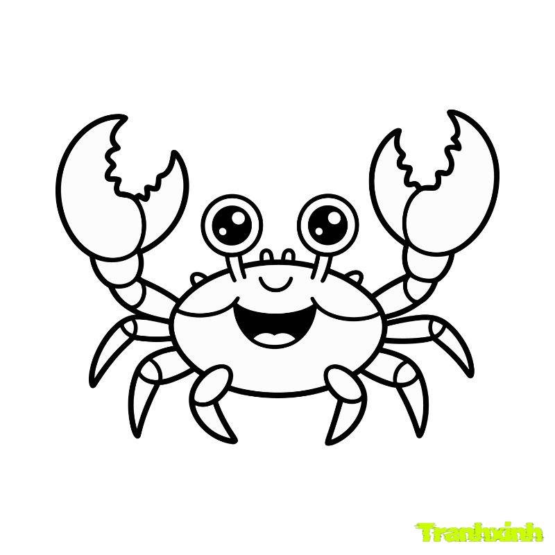 tranh tô màu con cua cute