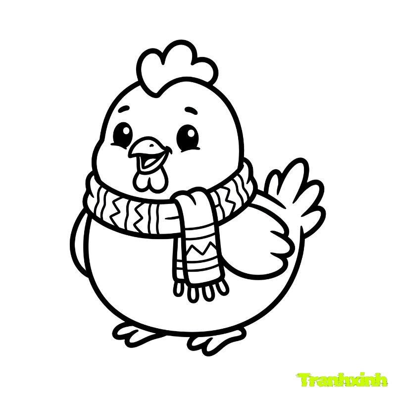 tranh tô màu con gà con