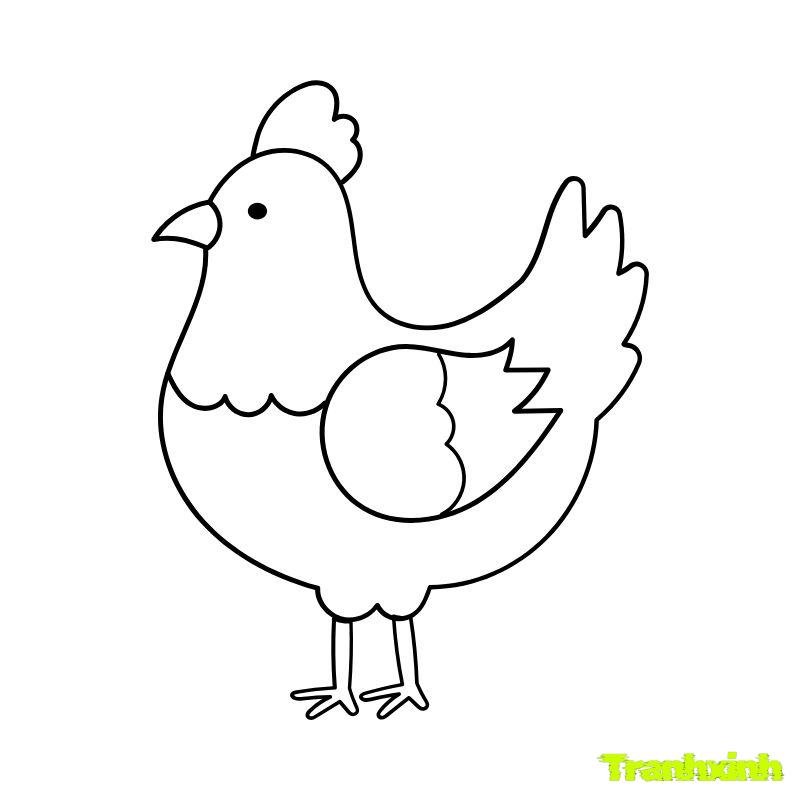 tranh tô màu con gà mái đpẹ