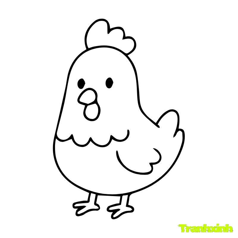 tranh tô màu con gà mái