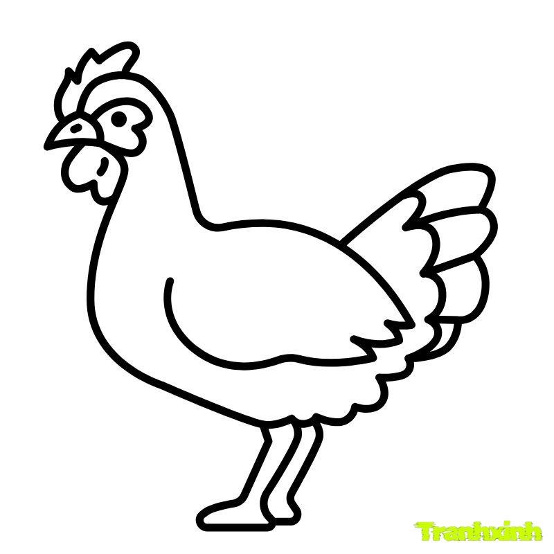 tranh tô màu con gà trống