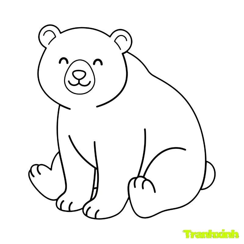 tranh tô màu con gấu đẹp