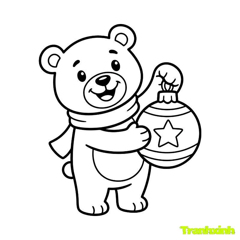 tranh to màu con gấu đẹp