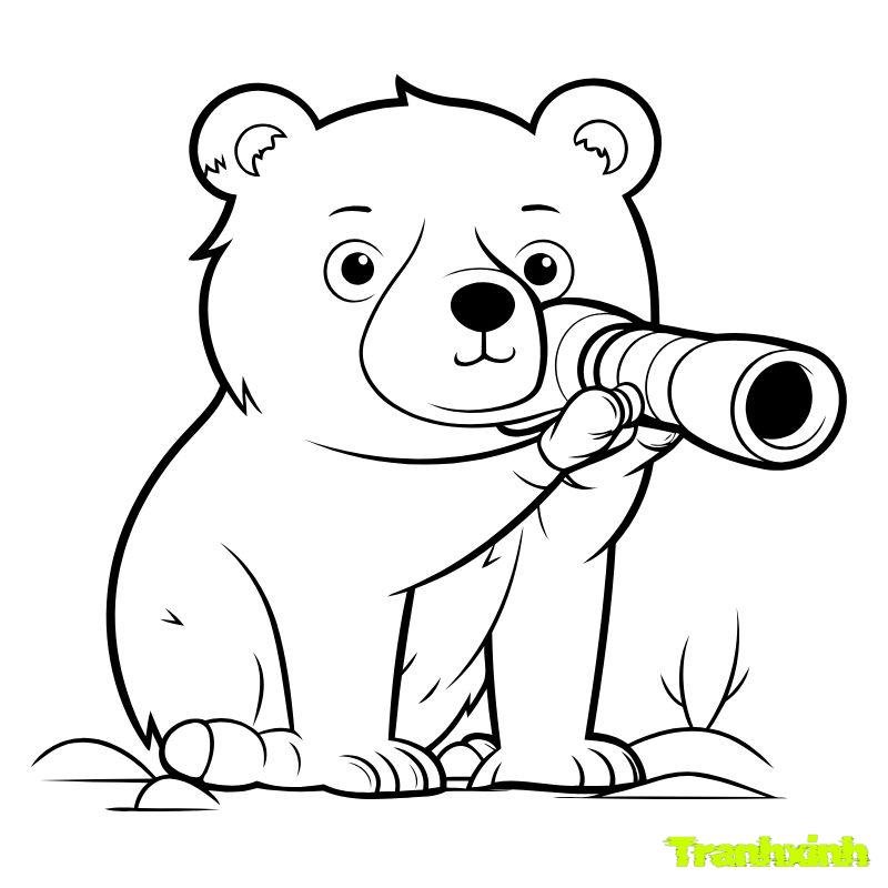 tranh tô màu con gấu trúc