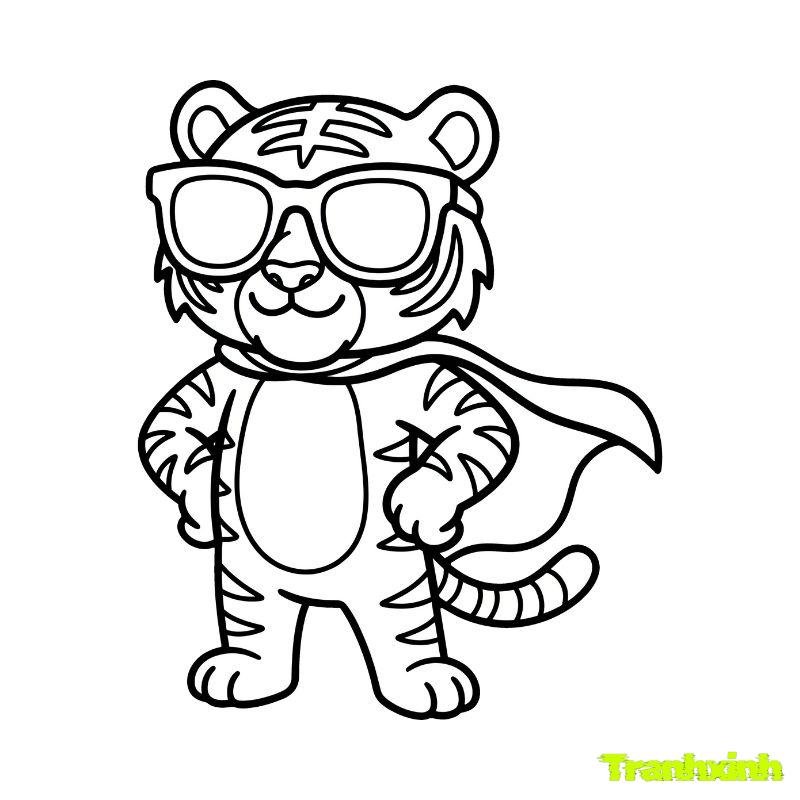 tranh tô màu con hổ cho bé