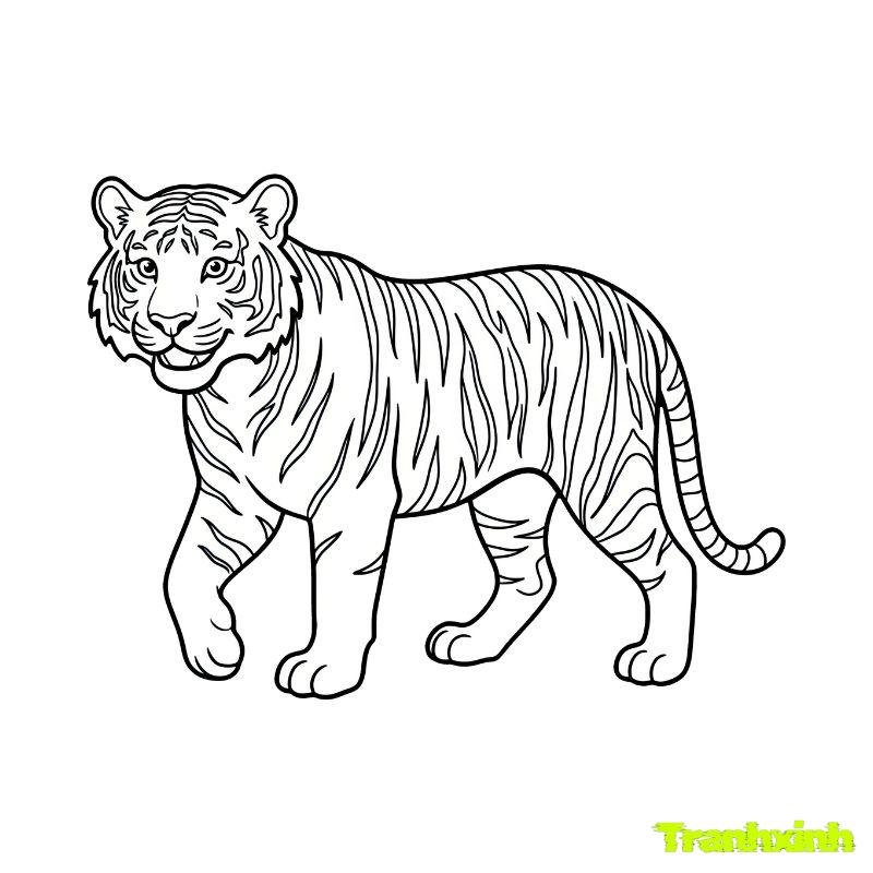tranh tô màu con hổ full hd