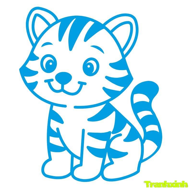 tranh tô màu con hổ nhỏ