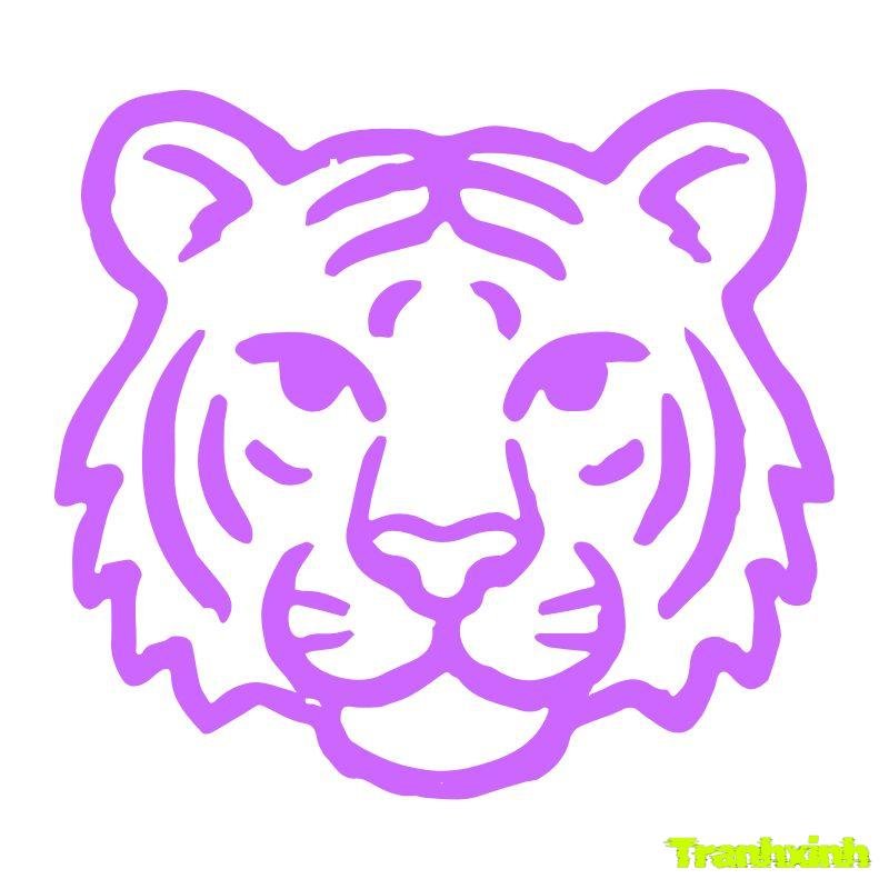 tranh tô màu con hổ tím
