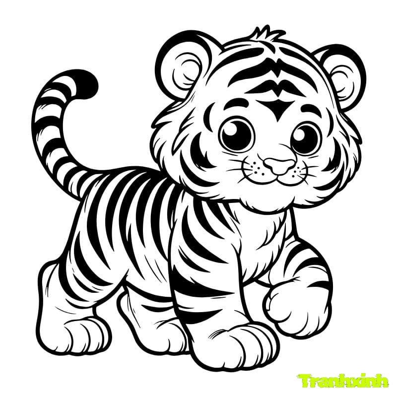 tranh tô màu con hổ vằn
