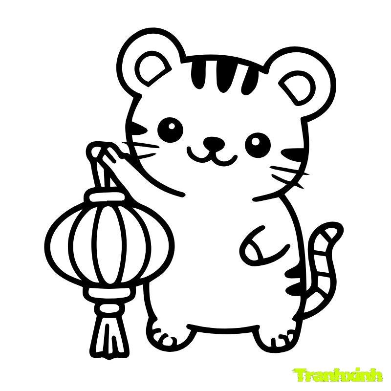 tranh tô màu con hổ