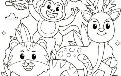 tranh tô màu con khỉ cute