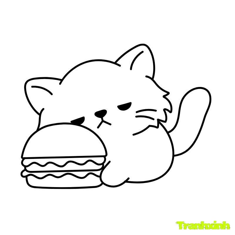 tranh tô màu con mèo bơ gơ