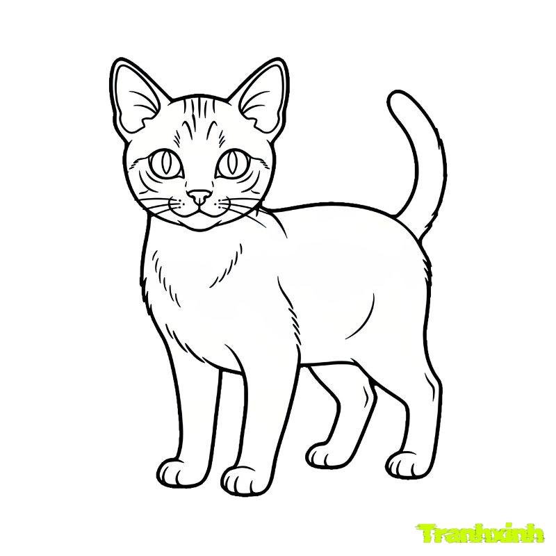 tranh tô màu con mèo đen
