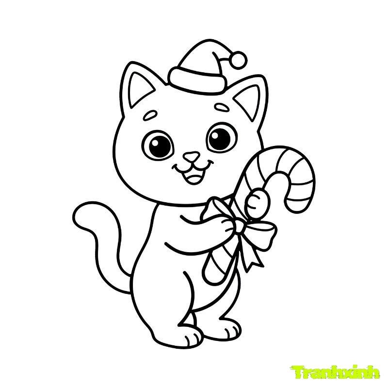 tranh tô màu con mèo nhỏ