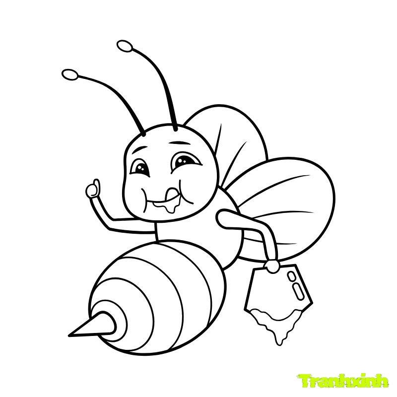 tranh tô màu con ong cho bé