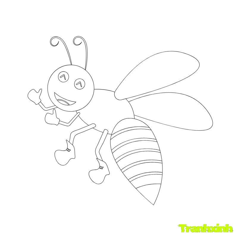 tranh tô màu con ong con bướm