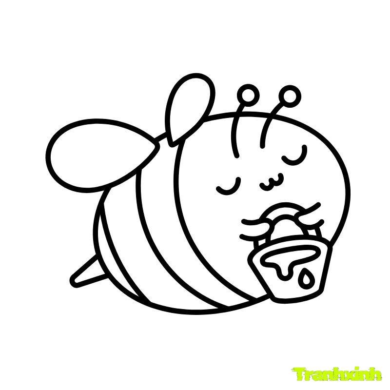 tranh tô màu con ong cute