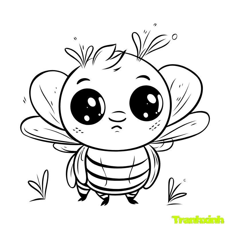 tranh tô màu con ong dễ thương