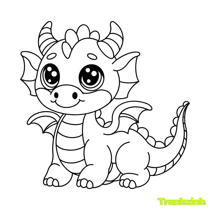 tranh tô màu con rồng 2024