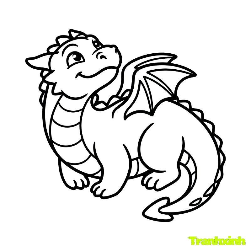tranh tô màu con rồng cho bé