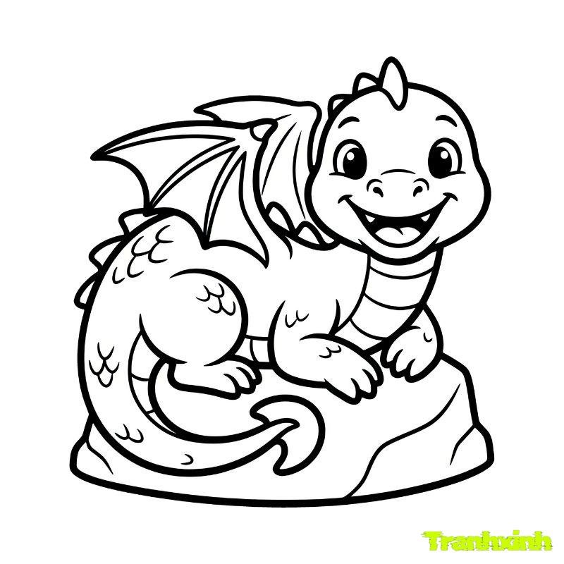 tranh to màu con rồng cute