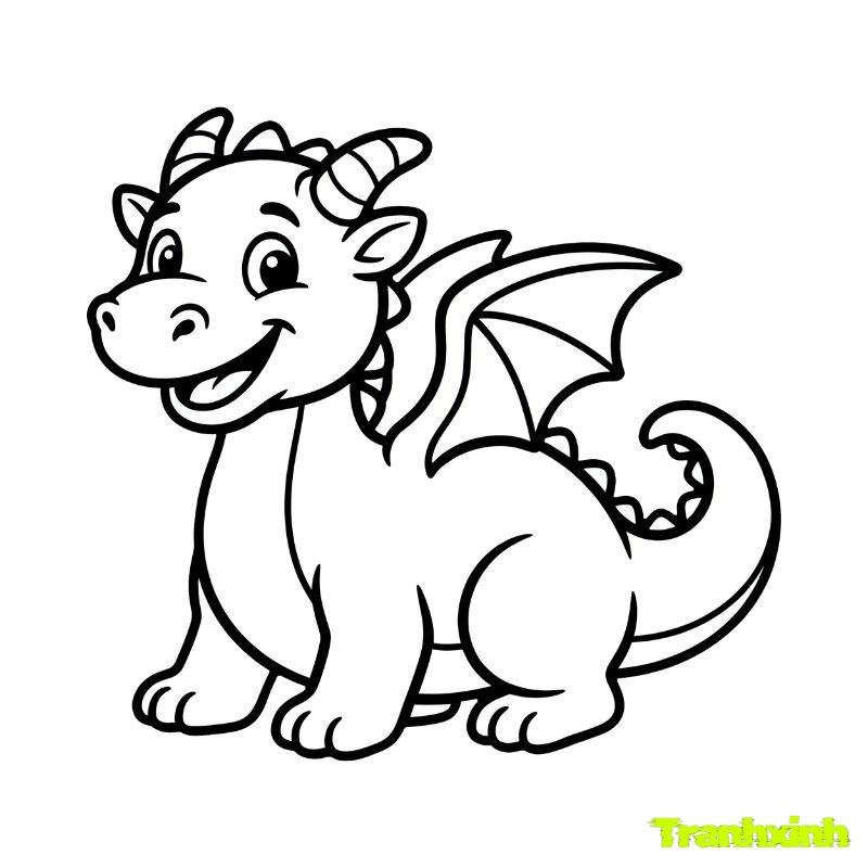 tranh tô màu con rồng lửa