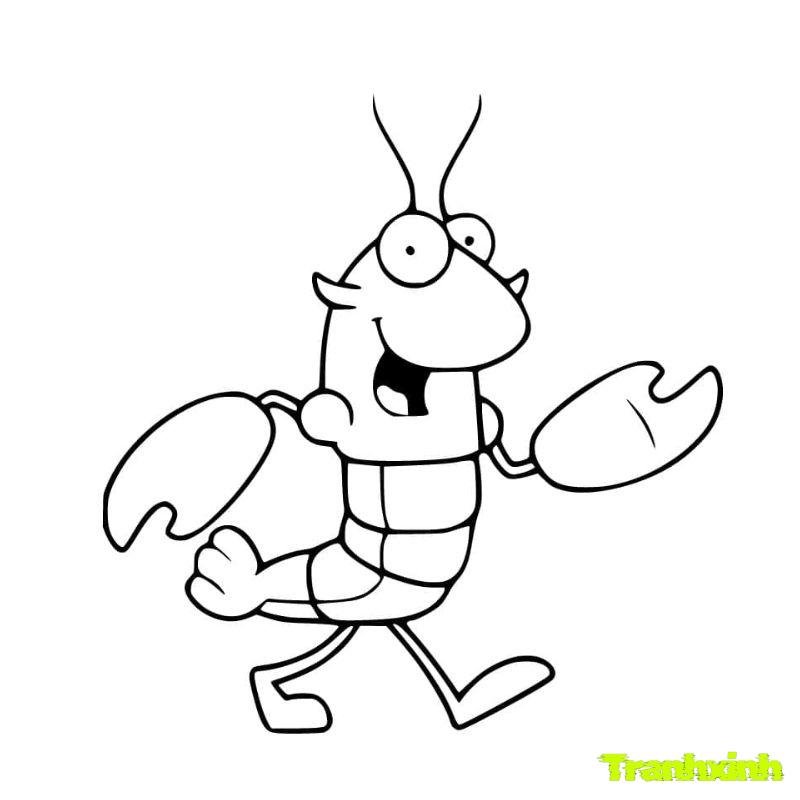 tranh tô màu con tôm cute