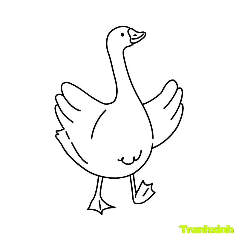 tranh tô màu con vịt bay
