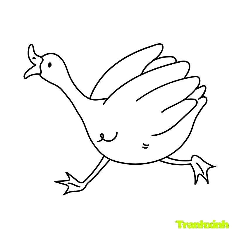 tranh to màu con vịt cute