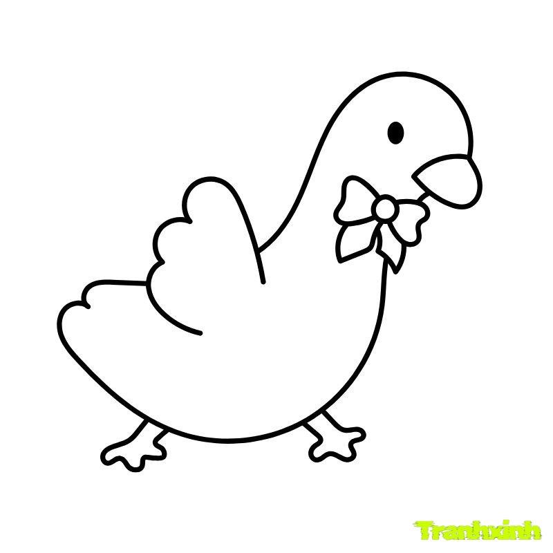 tranh tô màu con vịt hd