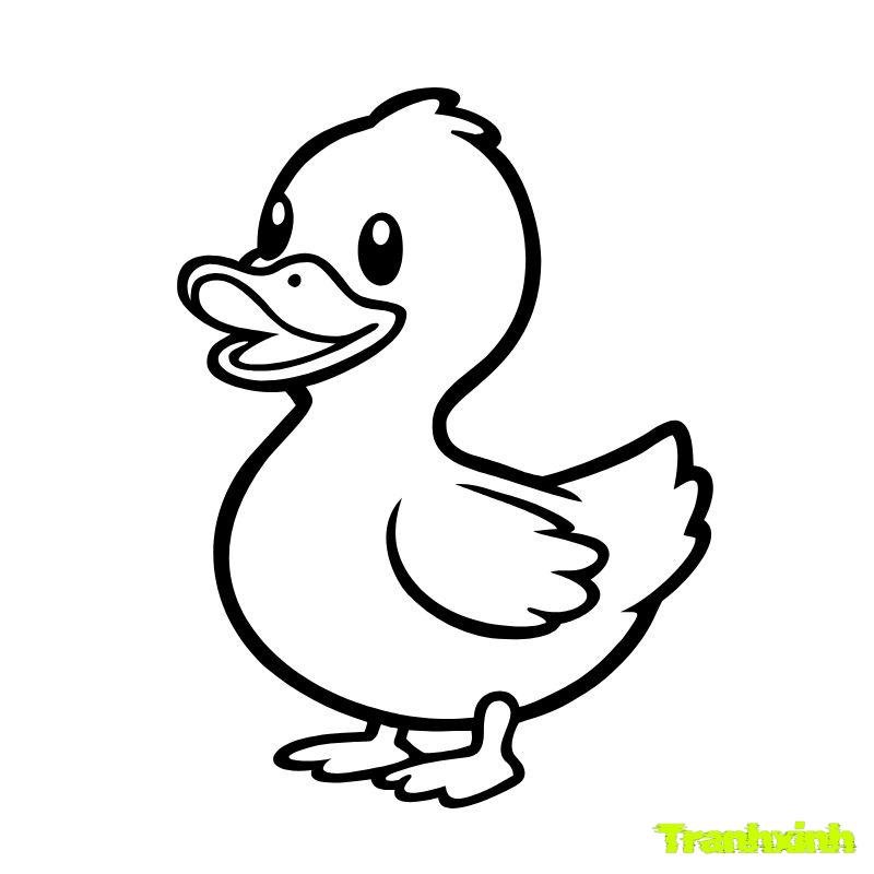 tranh tô màu con vịt mỏ to