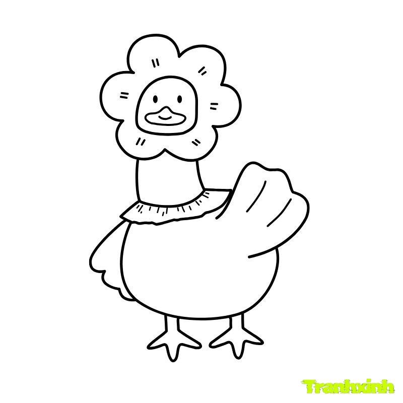 tranh tô màu con vịt vàng