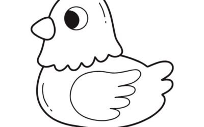 tranh tô màu gà con