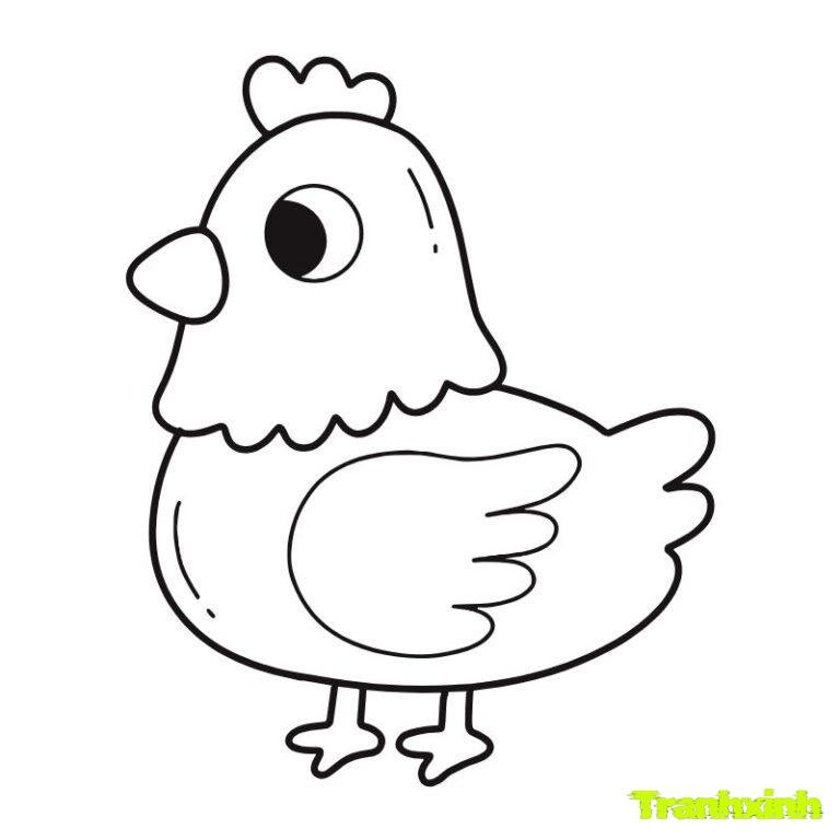 tranh tô màu gà con