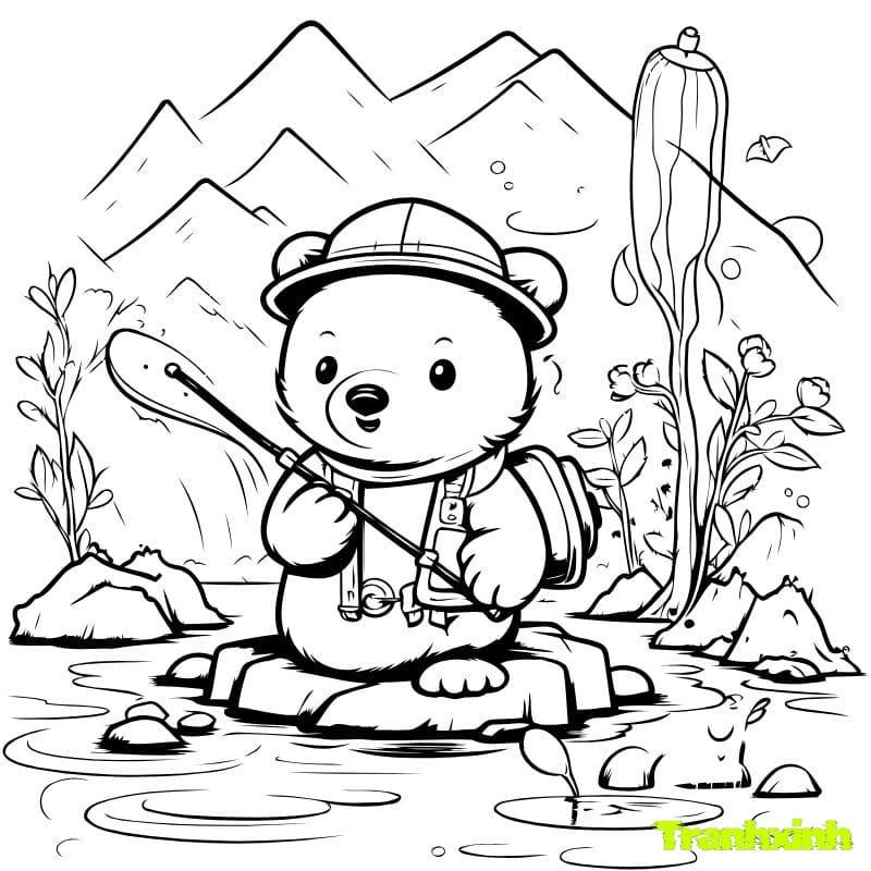 tranh tô màu gấu