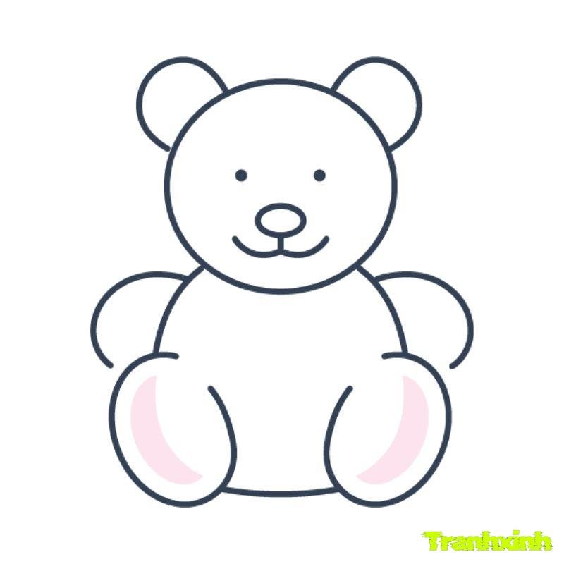tranh tô màu gấu cute