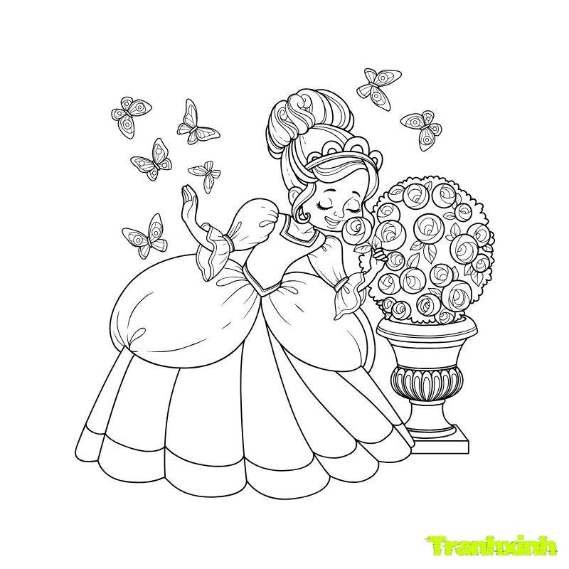 tranh tô màu hình cô gái