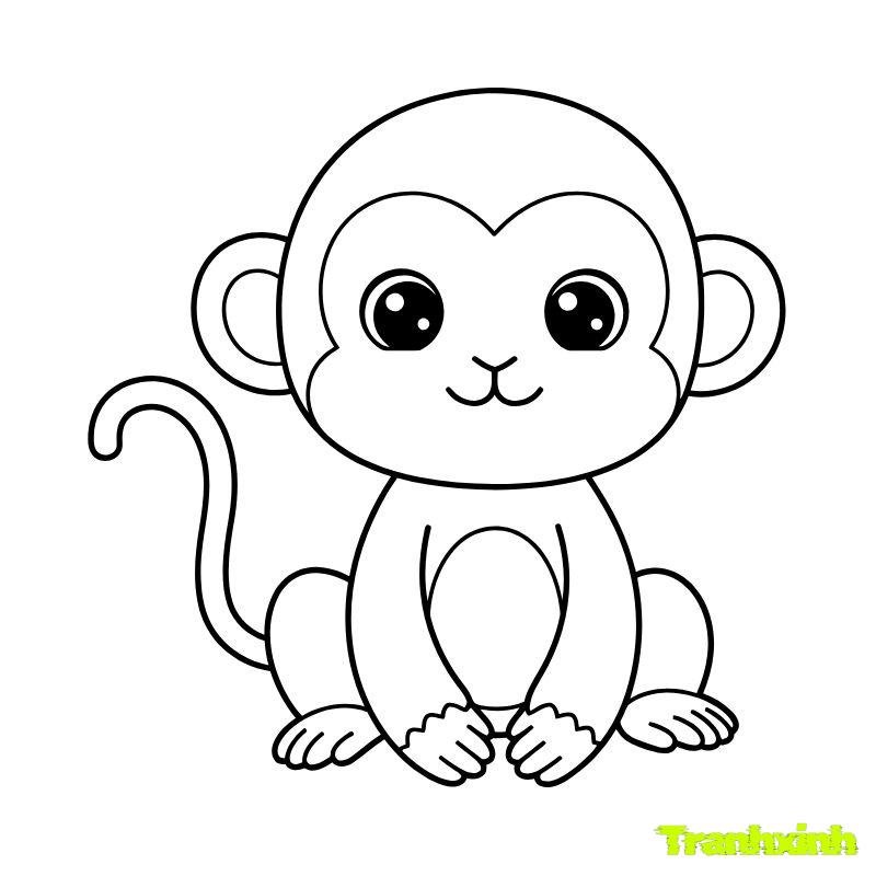 tranh tô màu hình con khỉ