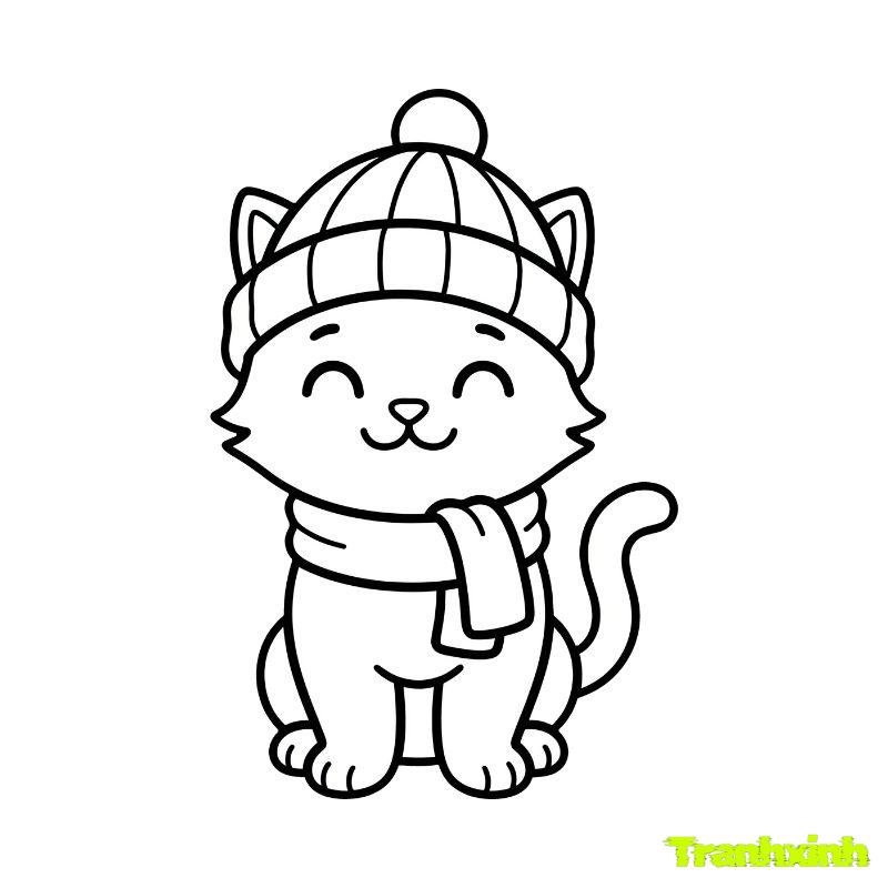 tranh tô màu hình con mèo