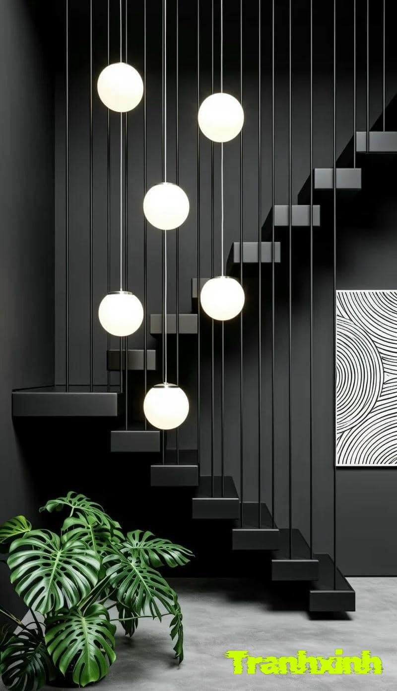 vách trang trí cầu thang