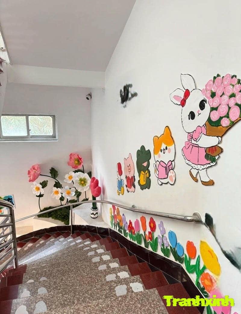 vách tường cầu thang đẹp