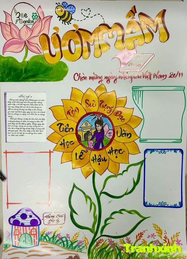 vẽ báo tường 20 11 trên giấy a4