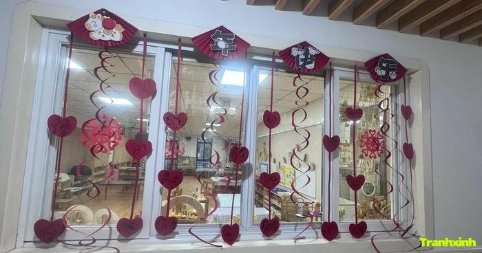 vẽ cửa kính trang trí tết